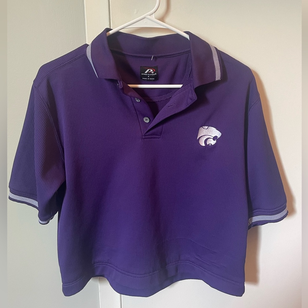 Womens KSTATE cropped polo shirt